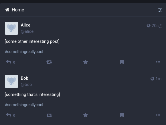 A screenshot of a Mastodon home feed